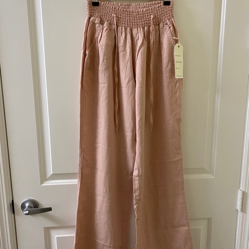 NWT Pink linen pants